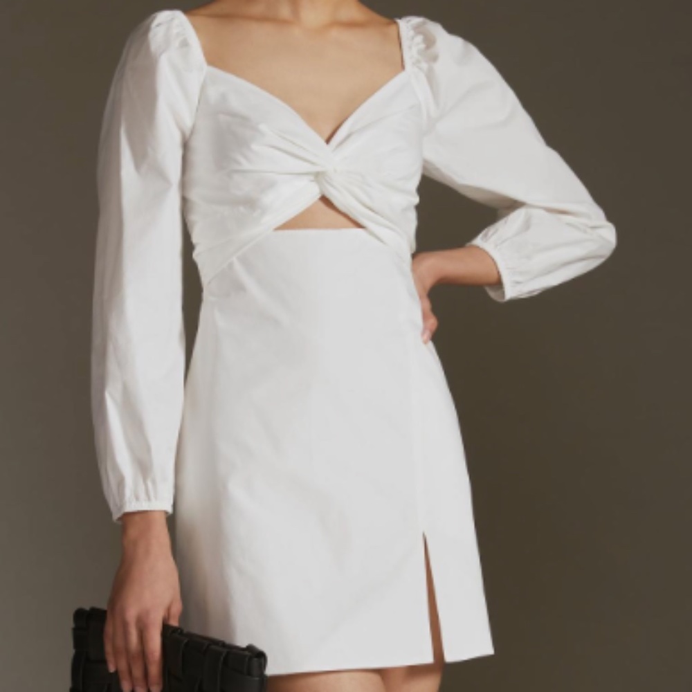 MARE MARE X ANTHROPOLOGIE  TWIST FRONT MINI DRESS